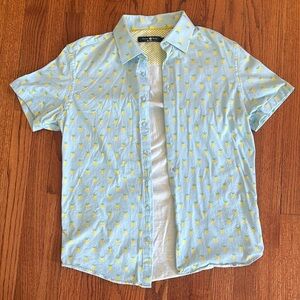 Stone rose pineapple button down shirt